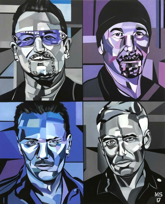 Affiche Pop Art U2 - The Band
